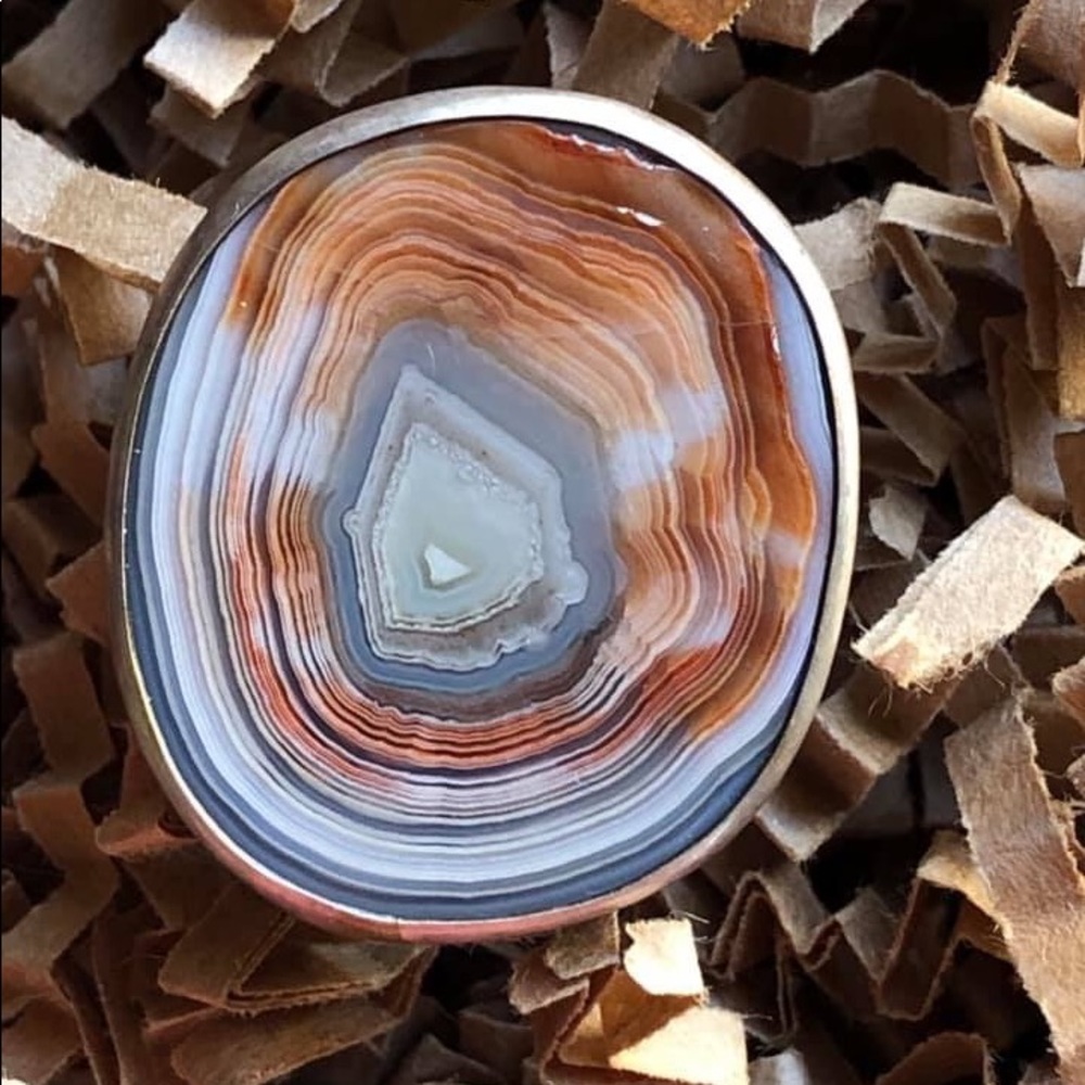 agate and sterling silver ring
